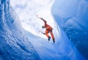 Photo of A_guide_looking_down_from_ice_climbing