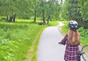 Photo of bike trail girl meets wildlife