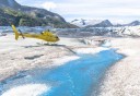 Photo of blue ice helicopter landing