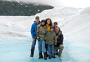Photo of family on a juneau glacier