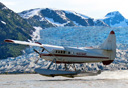 Photo of floatplane landing glacier