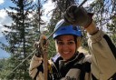 Photo of happy zipline rider