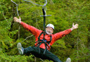 Photo of man on zipline