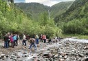 Photo of panning for gold at Gold Creek