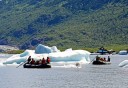 Photo of rafting on spencer glacier lake
