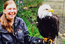Photo of woman with bald eagle