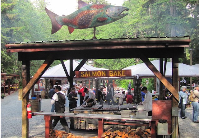 Photo of salmon bake at gold creek in juneau